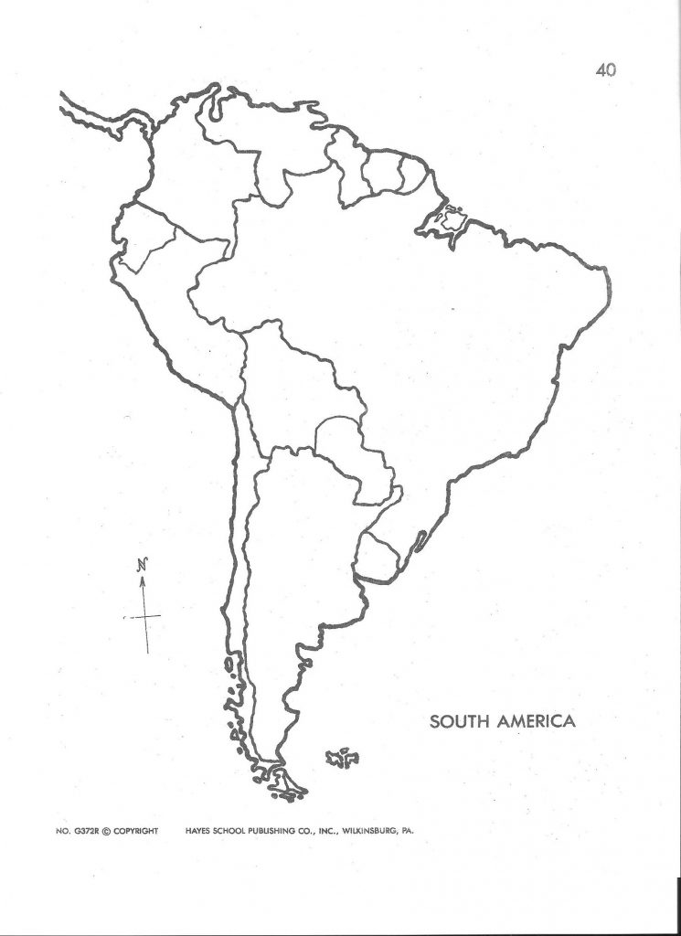 Blank Map Of Central And South America Printable And Travel Intended For Printable Blank Map Of