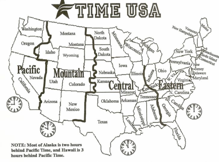 Map Of Time Zones In The Us Usa Time Zone Map Fresh Printable Map Inside Printable Us Timezone