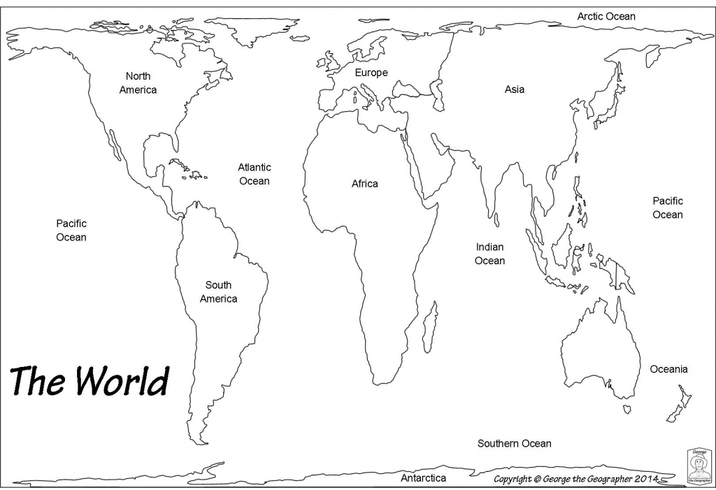 Blank Map Continents And Oceans Printable