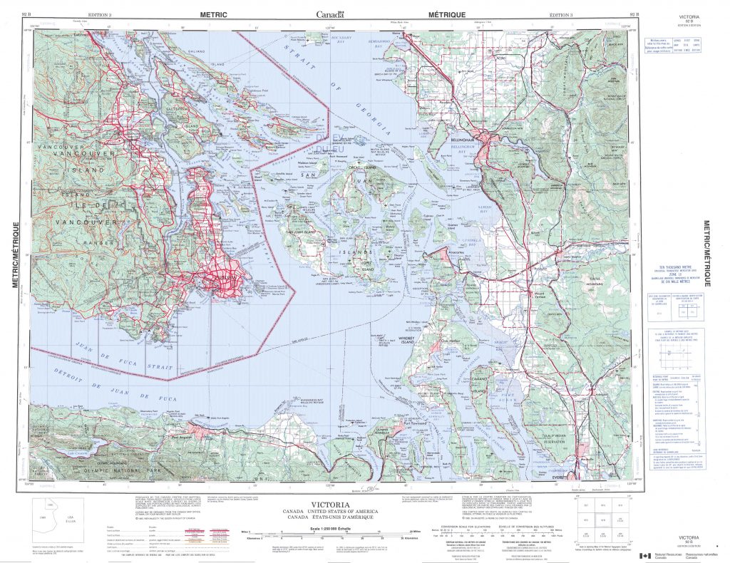 Printable Topographic Map Of Victoria B Bc Free Printable Topo Inside Free Printable Topo