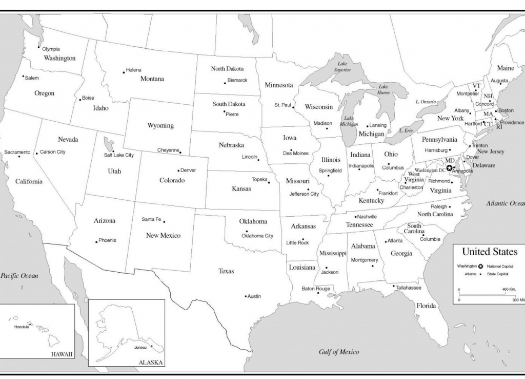 10 New Printable U.s. Map With States And Capitals | Printable Map with Printable Us Map With Capitals