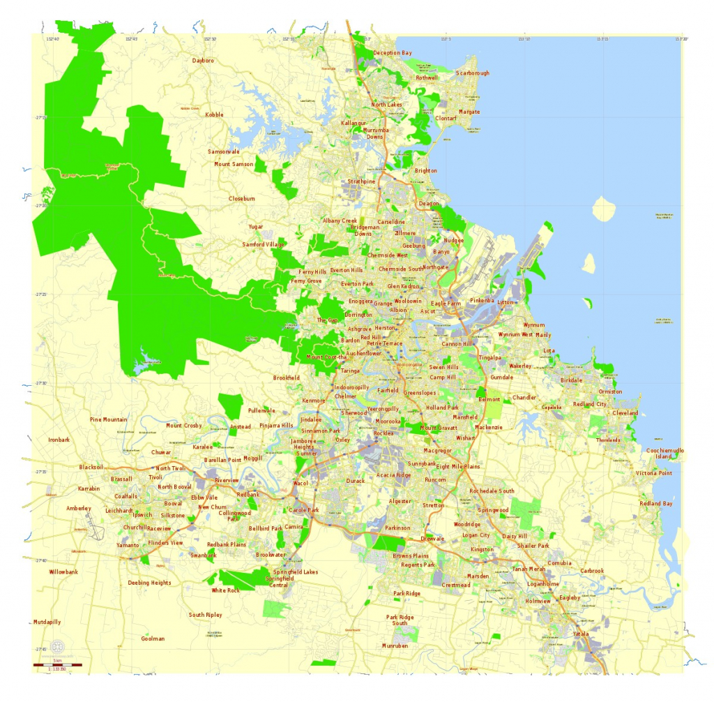 1200Px Map Of Brisbane Free And Printable Svg Australia 3 - World inside Brisbane City Map Printable