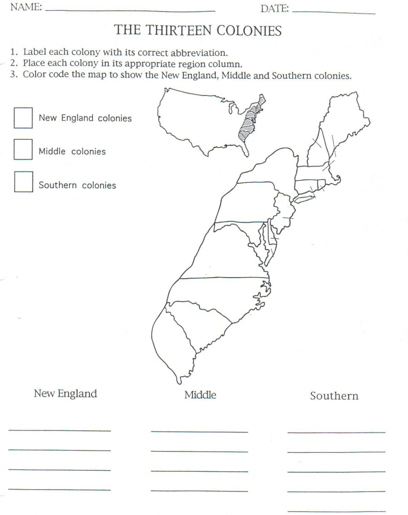 13 Colonies Map To Color And Label, Although Notice That They Have in 13 Colonies Map Printable