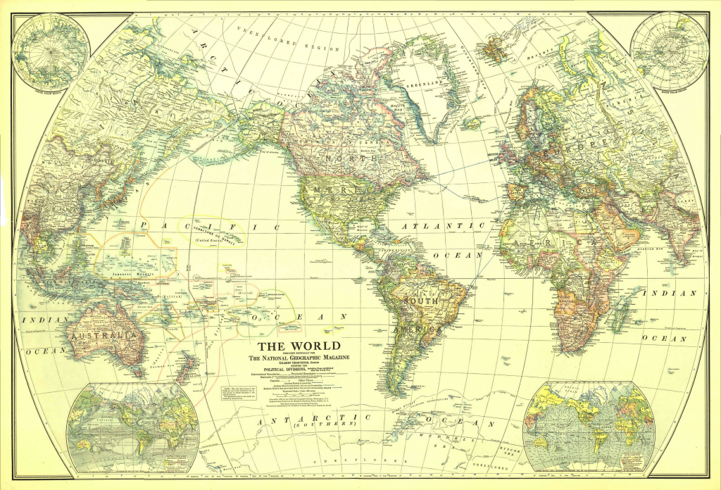 1922 World Mapthe National Geographic Society [3 495 X 2 374 intended for National Geographic Printable Maps