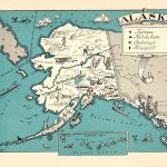 1930's Vintage Alaska State Map Of Alaska Picture Cartoon Map Print Pertaining To Alaska State Map Printable