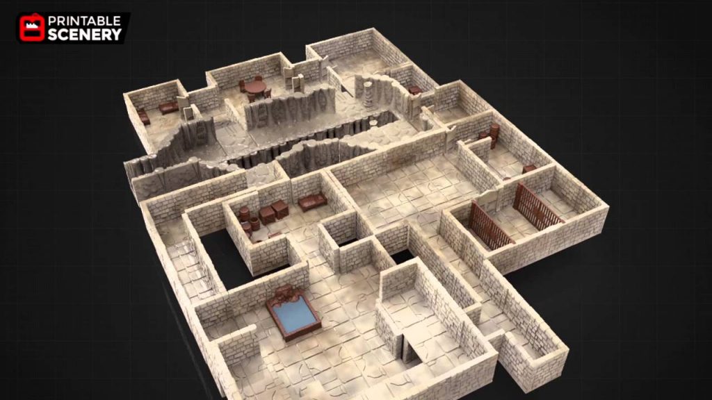 3d Printable Dungeon Tiles Youtube Pertaining To Printable Dandd Map