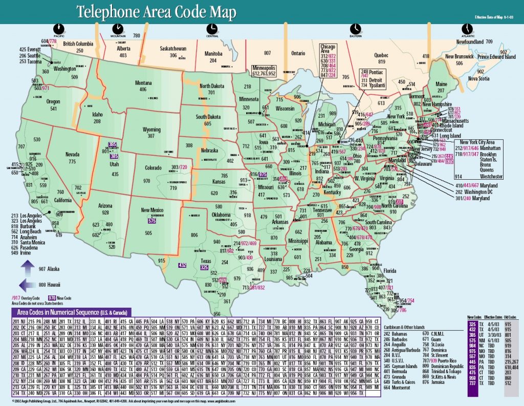 us-area-code-map-printable