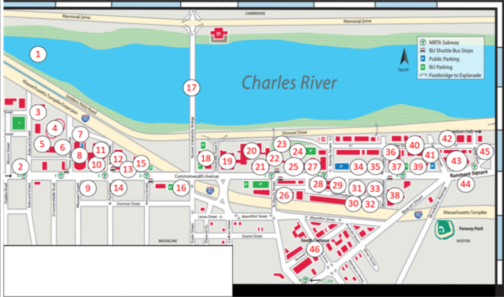 A Brutally Honest Campus Map Of Boston University pertaining to Notre Dame Campus Map Printable