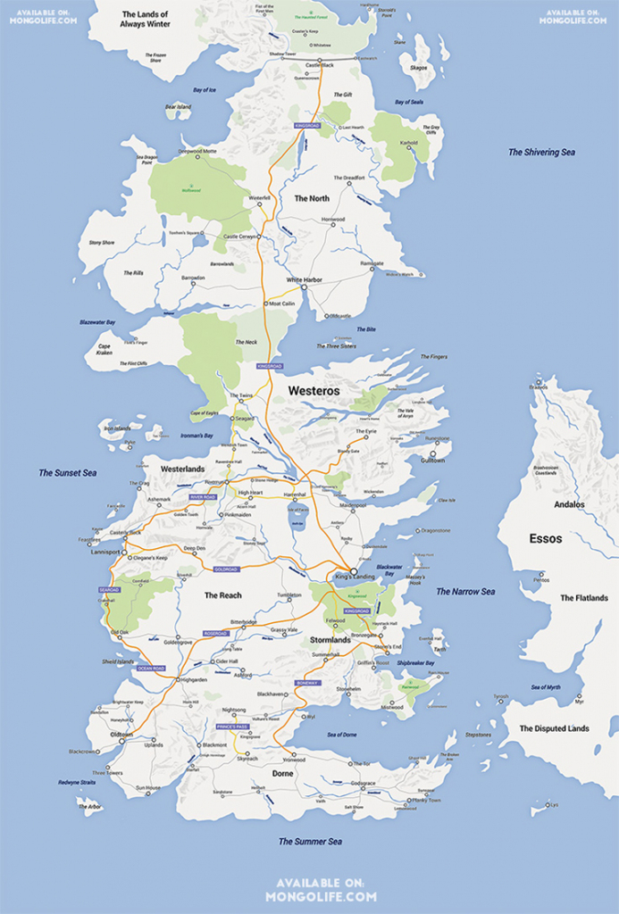 A Google Maps Version Of The Continent Of Westeros From &amp;#039;game Of intended for Printable Map Of Westeros