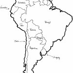 A Printable Map Of South America Labeled With The Names Each Outline Pertaining To Printable Map Of South America With Countries