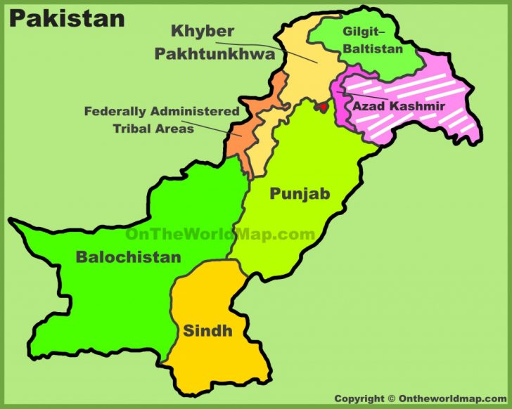 Administrative Divisions Map Of Pakistan With Printable Map Of Pakistan 728x582 