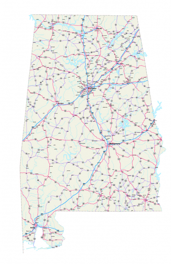 Alabama Maps - Free Printable Alabama Road Maps pertaining to Alabama State Map Printable