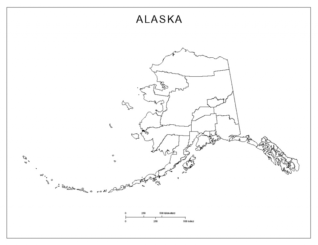 Alaska Blank Map regarding Alaska State Map Printable
