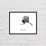 Alaska Map Print Printable Alaska State Map Alaska Art | Etsy With Alaska State Map Printable