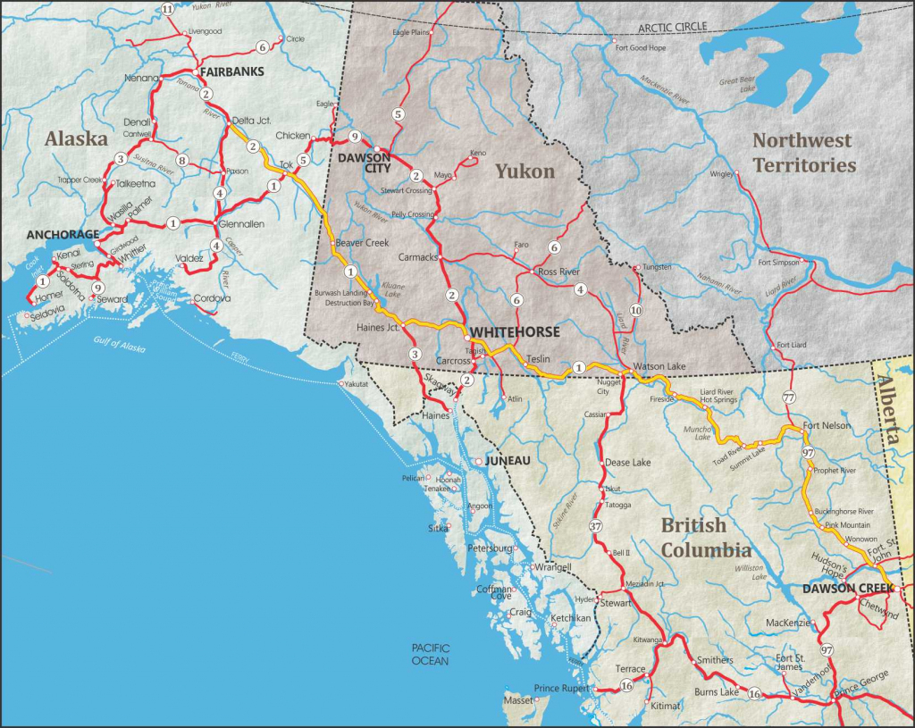 Alaska Maps Of Cities, Towns And Highways - Printable Road Map Of regarding Printable Alberta Road Map
