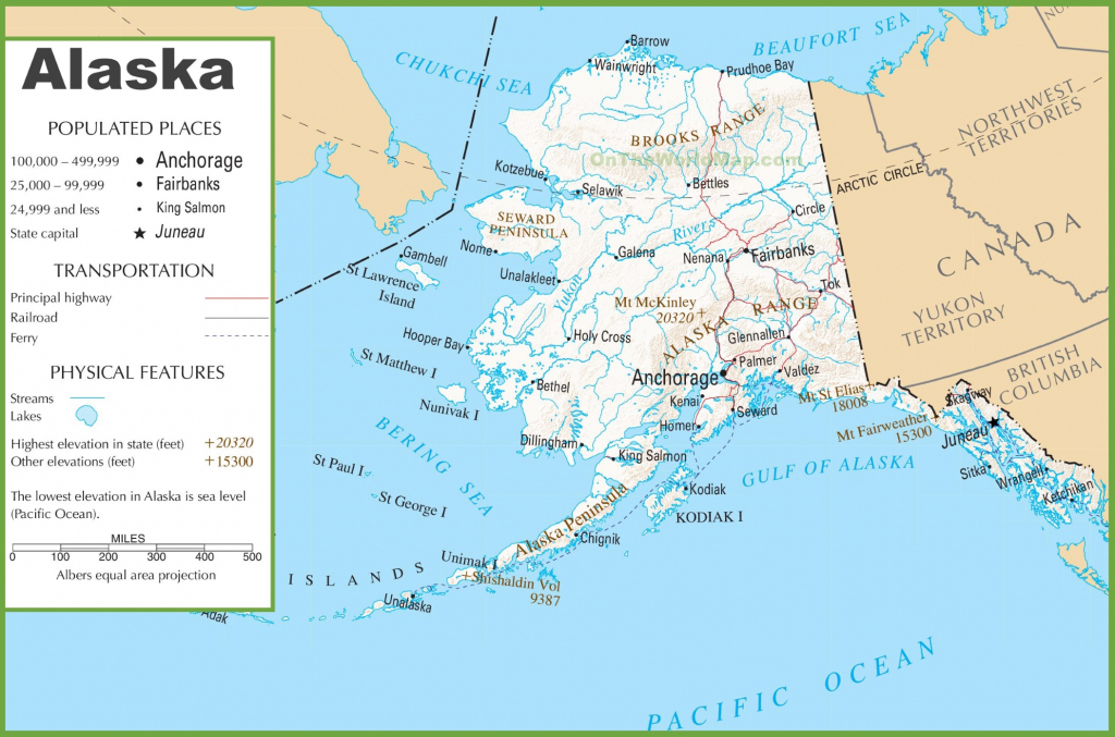 Alaska Road And Railroad Map regarding Printable Map Of Alaska