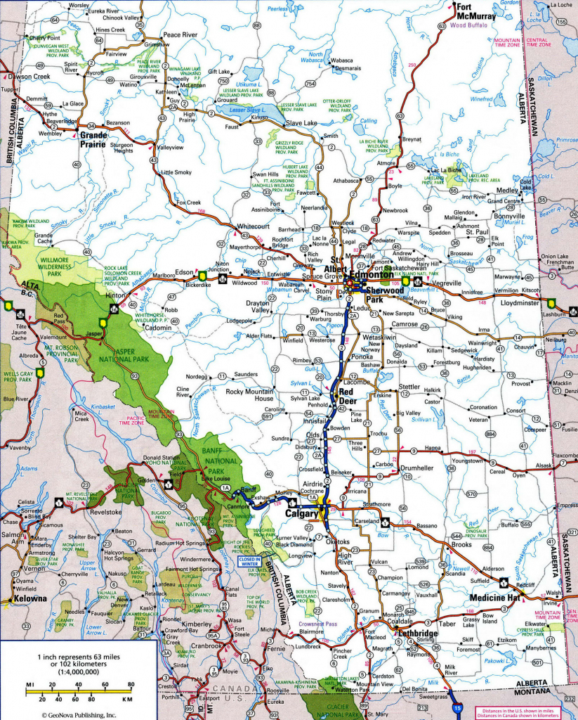 Alb New Road Map Alberta Canada - Diamant-Ltd intended for Printable Alberta Road Map