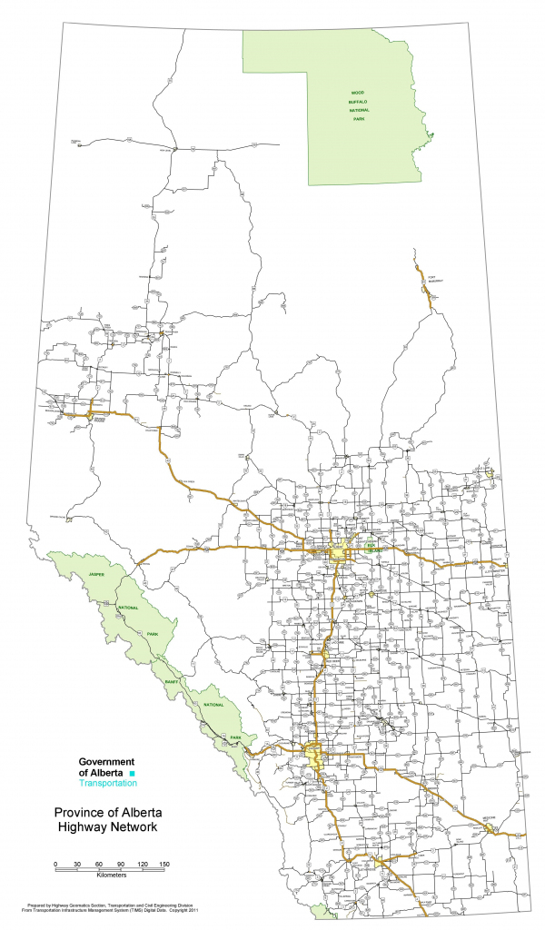 Alberta Highway Map pertaining to Printable Alberta Road Map