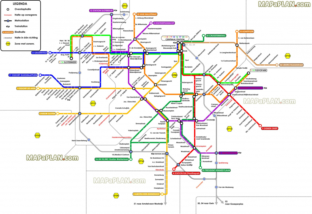 Amsterdam Metro Map | Amsterdam | Map, Amsterdam, Tourist Map regarding Amsterdam Tram Map Printable