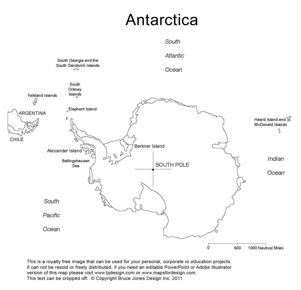 Antarctica, South Pole, Blank Printable Map, Outline, World Regional inside Antarctica Outline Map Printable