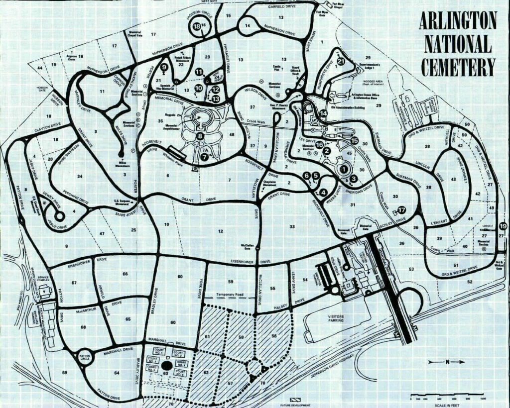 Arlington National Cemetery Map in Printable Map Of Arlington National Cemetery