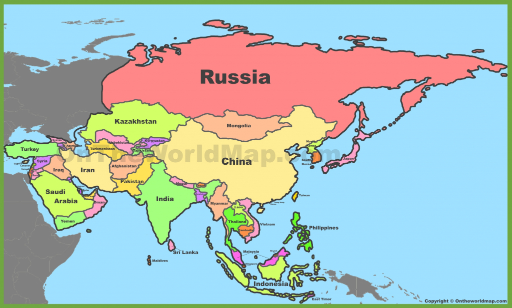 Asia Political Map intended for Asia Political Map Printable