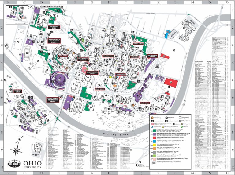 Athens Campus Parking Map | Ohio University Throughout Ohio State Map ...