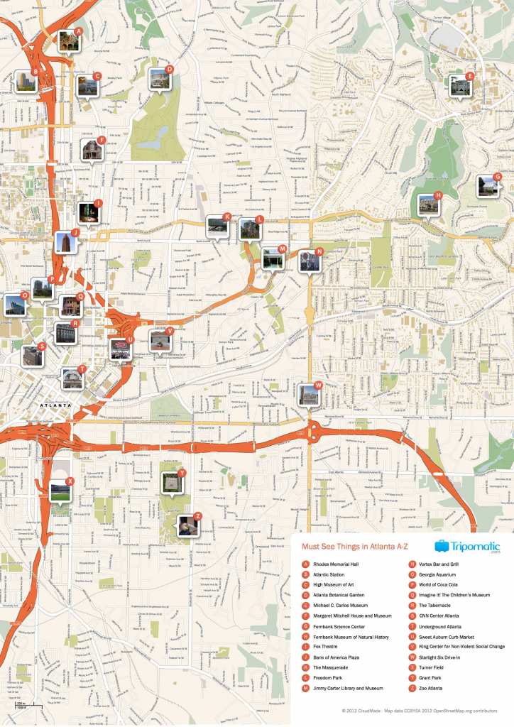 Atlanta Printable Tourist Map | Free Tourist Maps ✈ | Atlanta with Printable Map Of Atlanta