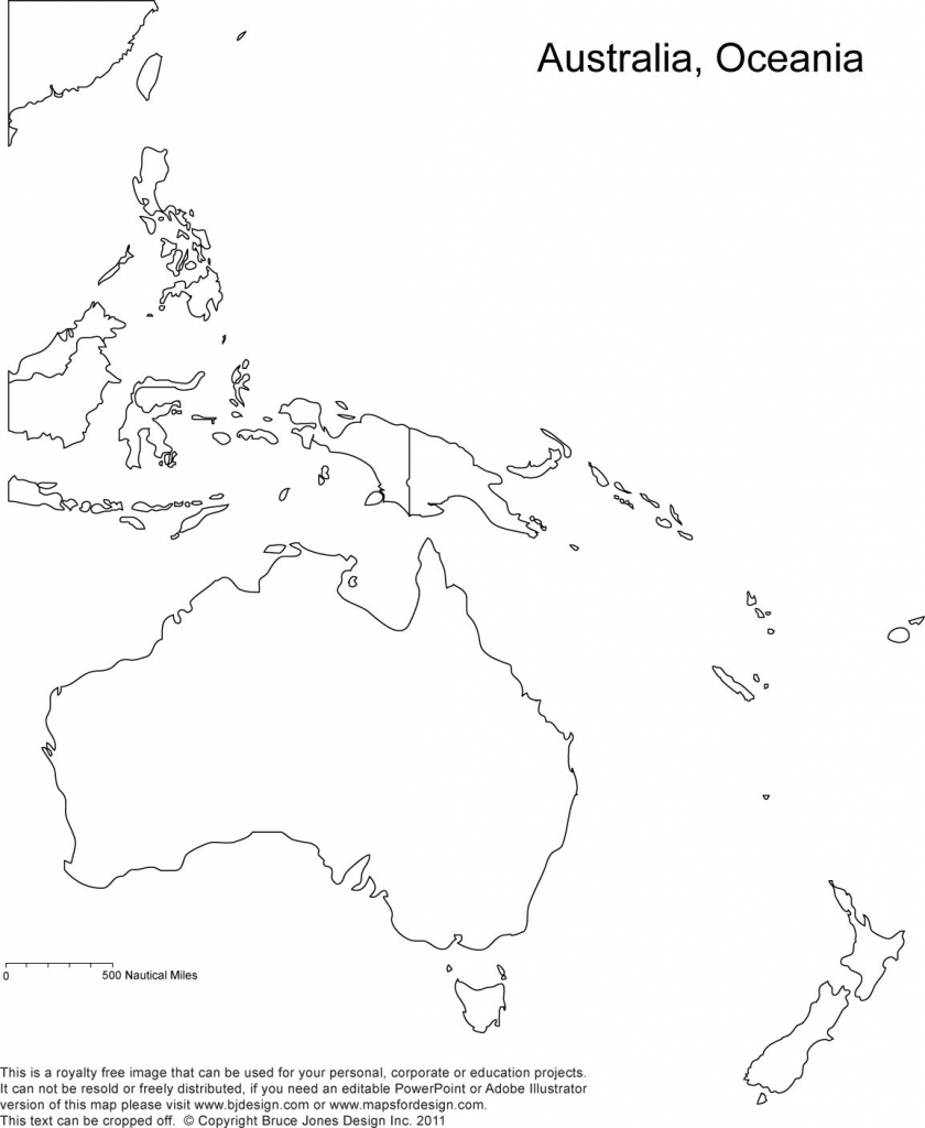 Australia Oceania Printable Outline Maps, Royality Free | Continent throughout Free Printable Map Of Australia