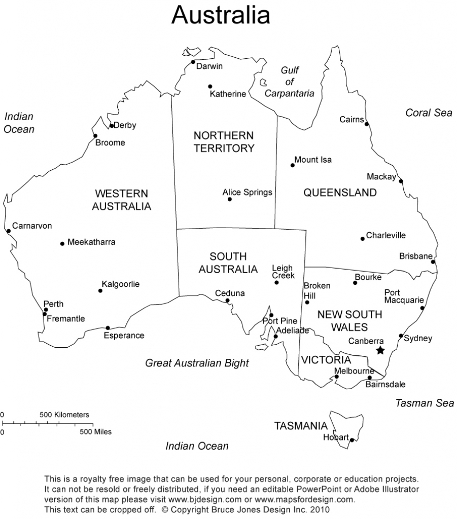 Australia Printable, Blank Maps, Outline Maps • Royalty Free pertaining to Blank Map Of Australia Printable