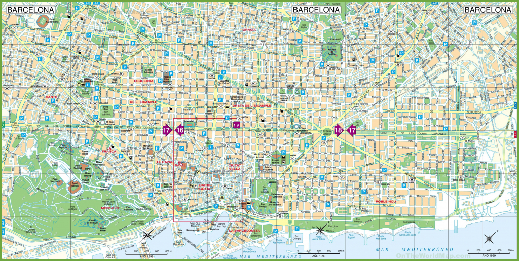 Barcelona Street Map And Travel Information | Download Free pertaining to Printable Street Maps Free