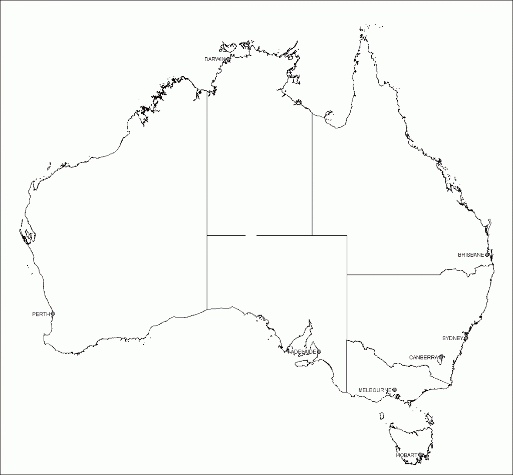 Basic Outline Maps : Library intended for Printable Map Of Australia With States