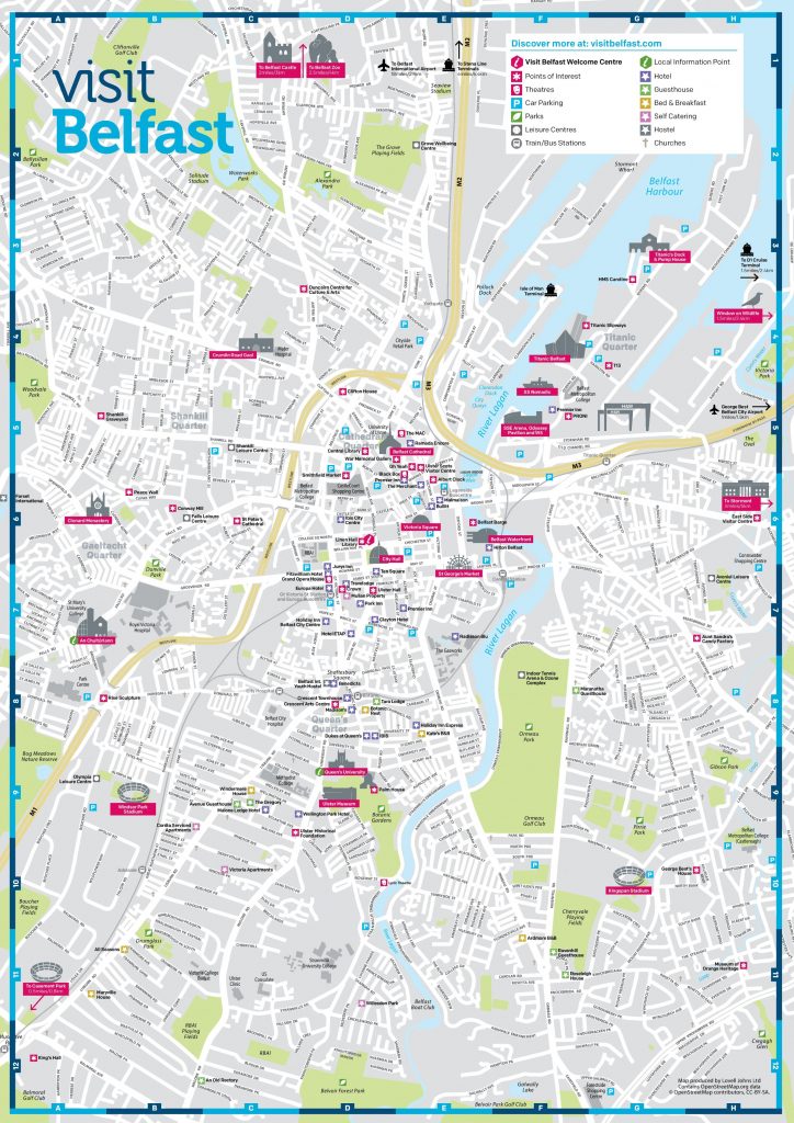 Belfast Sightseeing Map regarding Belfast City Centre Map Printable ...