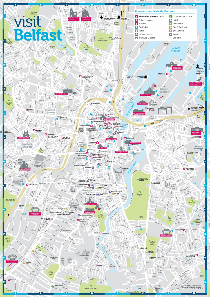 Belfast Sightseeing Map regarding Belfast City Centre Map Printable