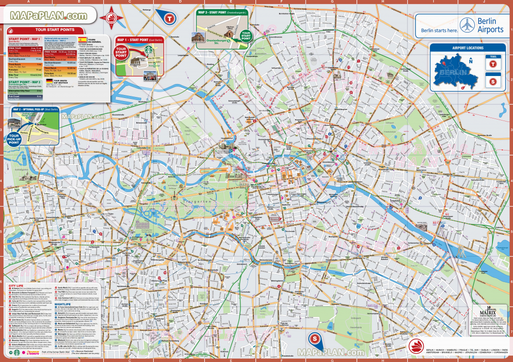 Berlin Maps - Top Tourist Attractions - Free, Printable City Street Map within Berlin Tourist Map Printable