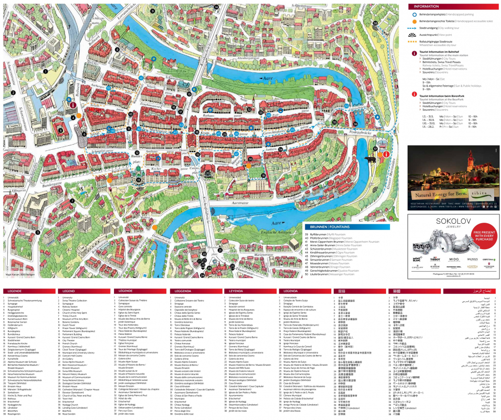 Bern Sightseeing Map with regard to Printable Tourist Map Of Lucerne