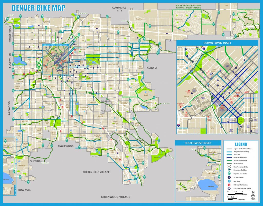 Bike Maps within Denver City Map Printable