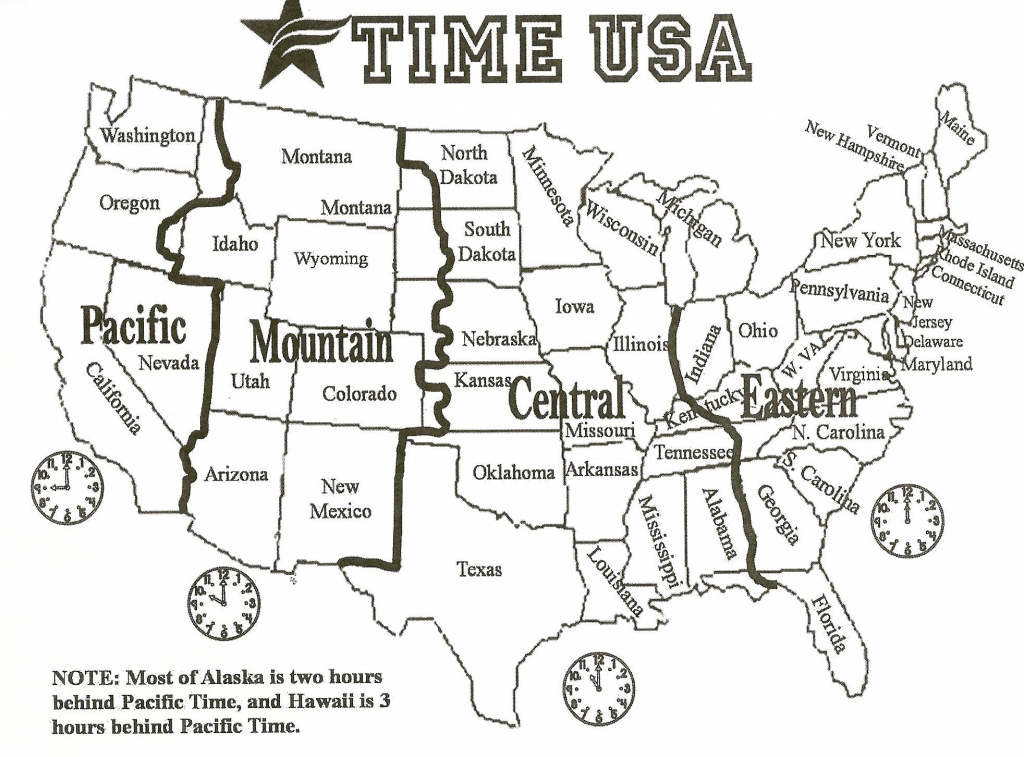 Black And White Us Time Zone Map - Google Search | Social Studies with Printable Time Zone Map For Kids