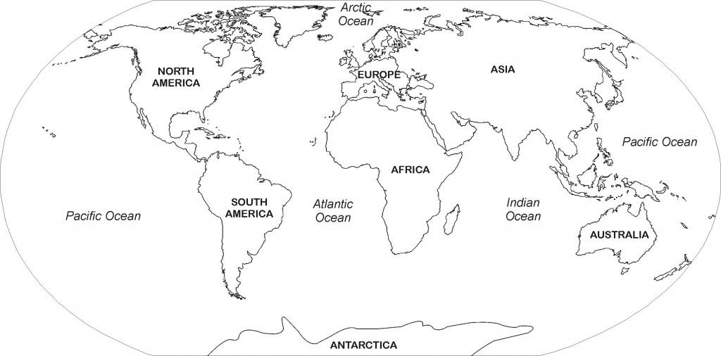 Printable World Map With Continents And Oceans Labeled Printable Maps
