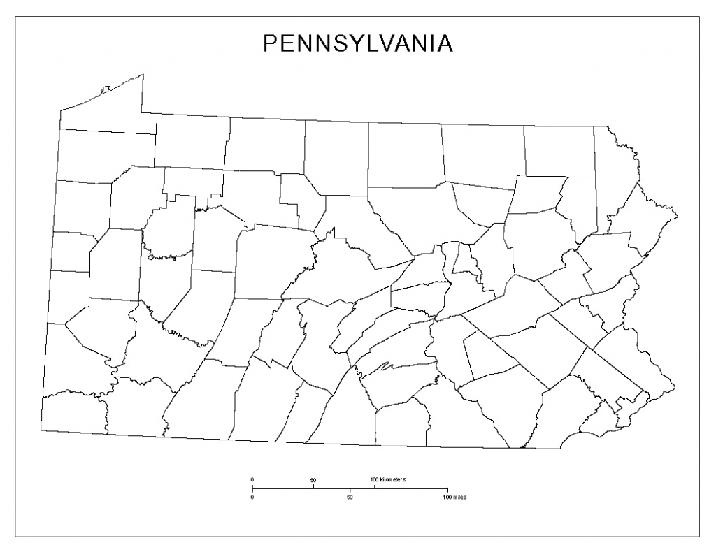 Blank County Map Of Pennsylvania intended for Pa County Map Printable
