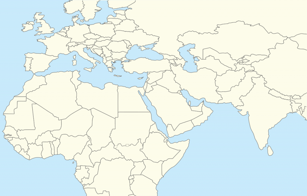 Blank Map Middle East With Other Areas | Maps In 2019 | Middle East inside Middle East Outline Map Printable