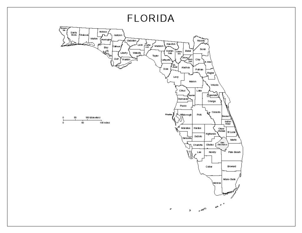 Blank Map Of Florida Counties And Travel Information | Download Free with Florida County Map Printable