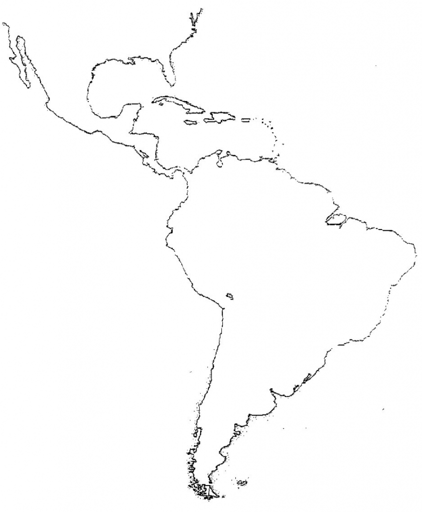 Blank Map Of Latin America - World Wide Maps inside Blank Map Of The Americas Printable