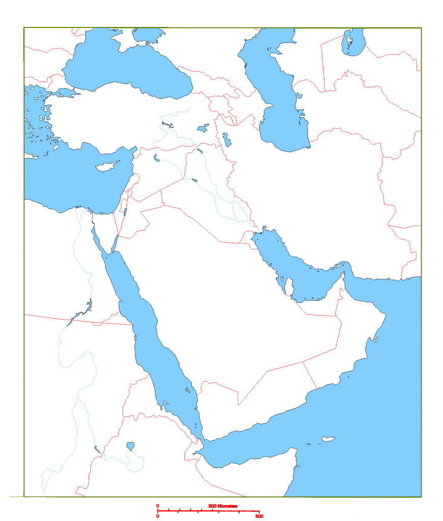 Blank Map Of Middle East | Cc Geography | Middle East Map, Map for Printable Blank Map Of Middle East