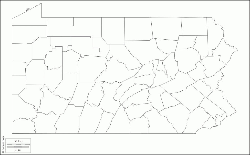 Blank Map Of Pa And Travel Information | Download Free Blank Map Of Pa for Pa County Map Printable
