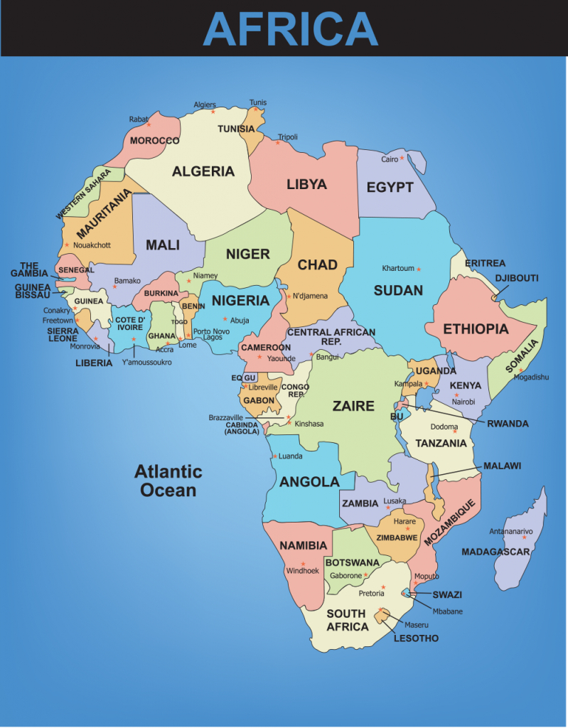 Blank Map Of The World With Countries And Capitals - Google Search intended for Printable Map Of Africa With Countries And Capitals