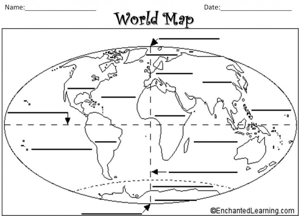 Blank Maps Of Continents And Oceans And Travel Information for World Map Oceans And Continents Printable