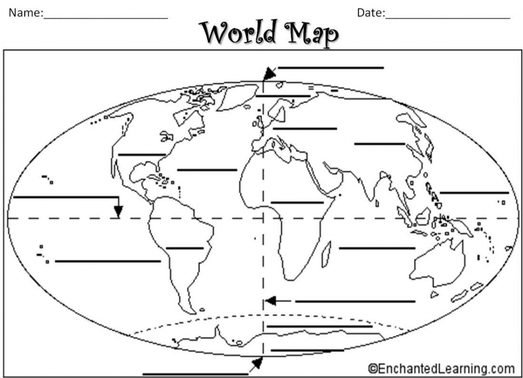 World Map Oceans And Continents Printable Printable Maps