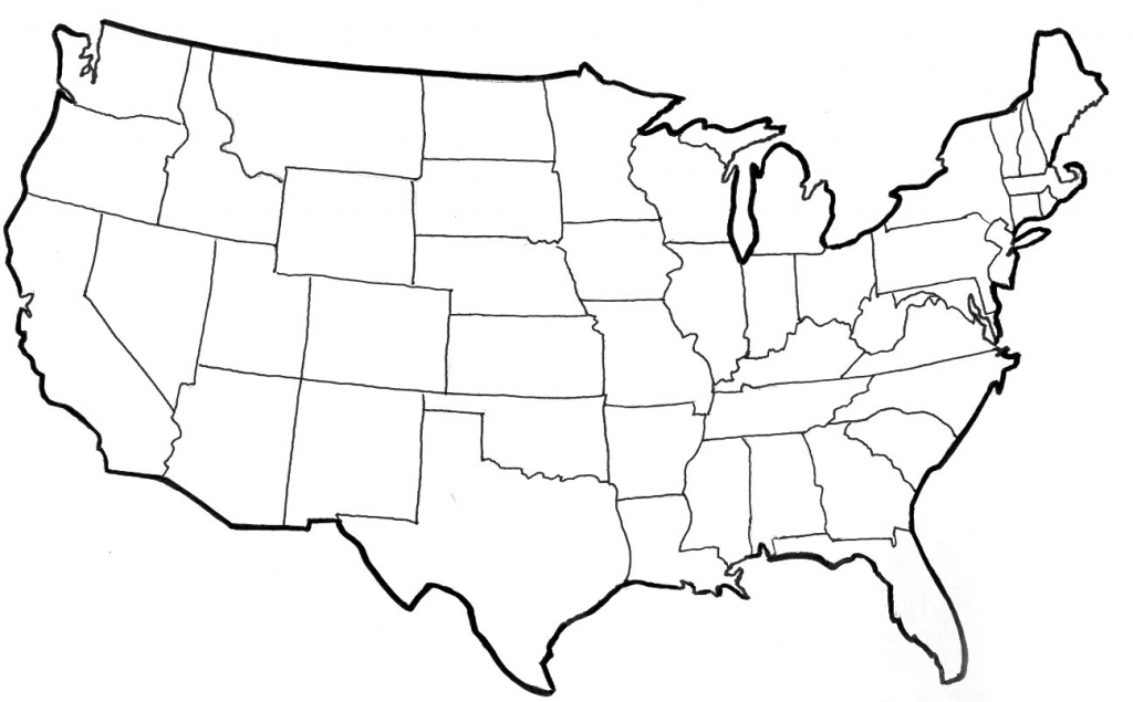 Blank Political Map Of The United States throughout Blank Us Map With State Outlines Printable