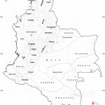 Blank Simple Map Of Colombia, Cropped Outside Regarding Printable Map Of Colombia